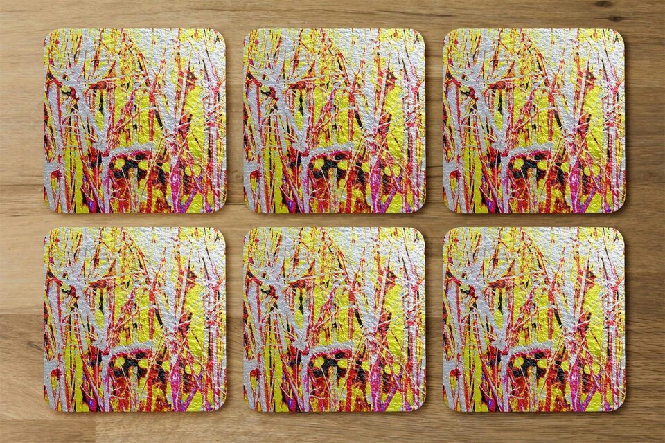image 1 of River thames and red branches (Coaster)
