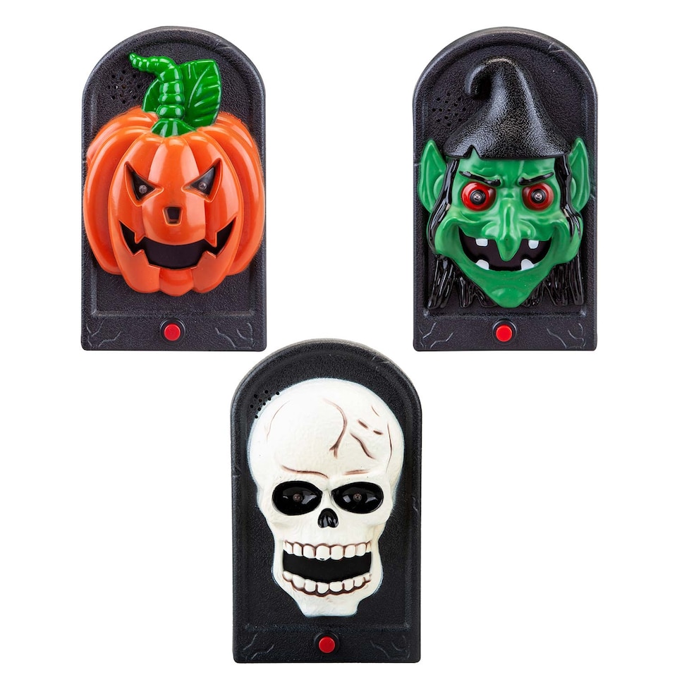 image 1 of vfm-estore Halloween Spooky Doorbell with Flashing LED Lights Trick or Treat