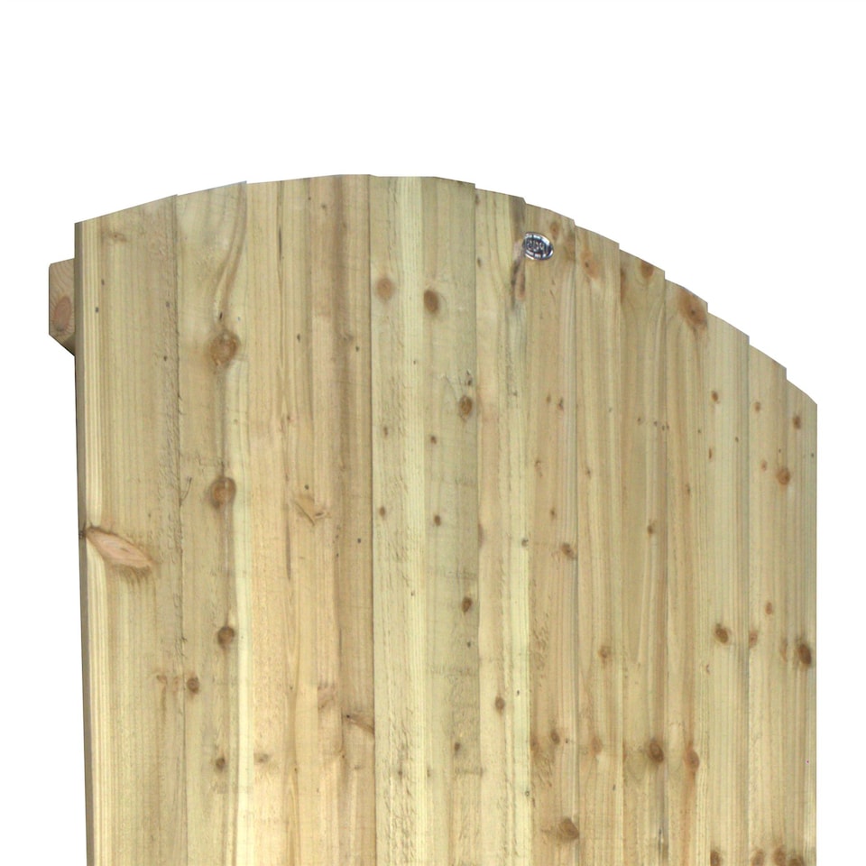 image 1 of Arch Top Wooden Garden Gate 6ft x 4.5ft Feather Edge Semi-Braced Treated Door