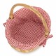 image 2 of Cotton Lined Full Buff Willow Child’s Shopping Basket Red | Red Checked | One Size