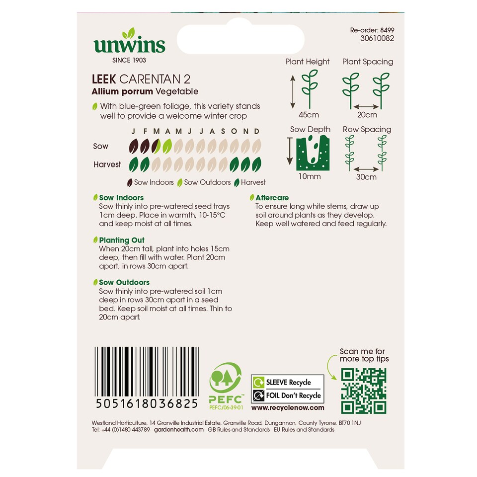 image 1 of Leek Carenten 2 (Organic) | Multi | Green