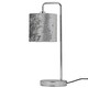 image 2 of First Choice Lighting Set of 2 Chrome Arched Table Lamps with Grey Crushed Velvet Shades Chrome | Grey
