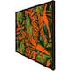 image 3 of Green tropical leaves on orange (Picutre Frame) White | XS