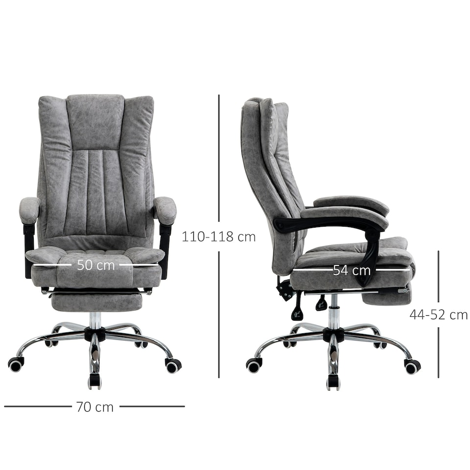 image 1 of Vinsetto Executive Office Chair Computer Desk Chair for Home w/ Footrest, Grey