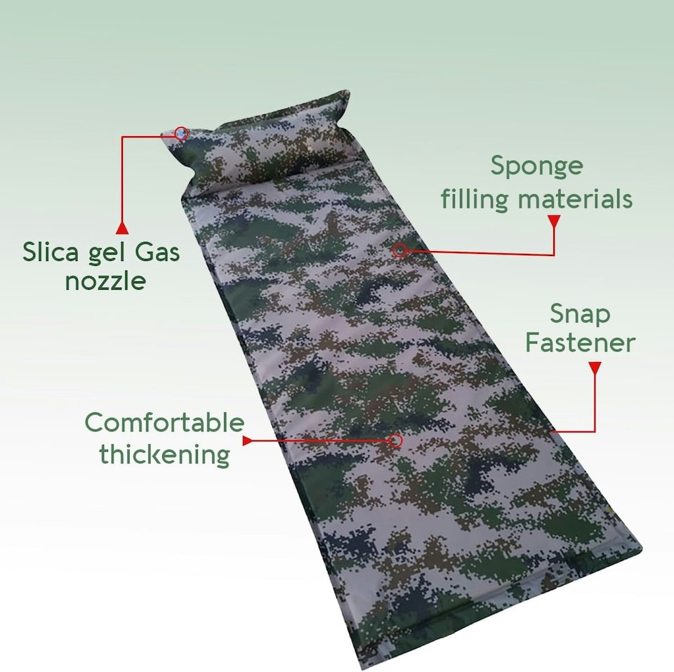 image 1 of Alivio Camping Inflatable Sleeping Pad, Waterproof Inflating Sleeping Mat (Single, Multicolour) | Multi