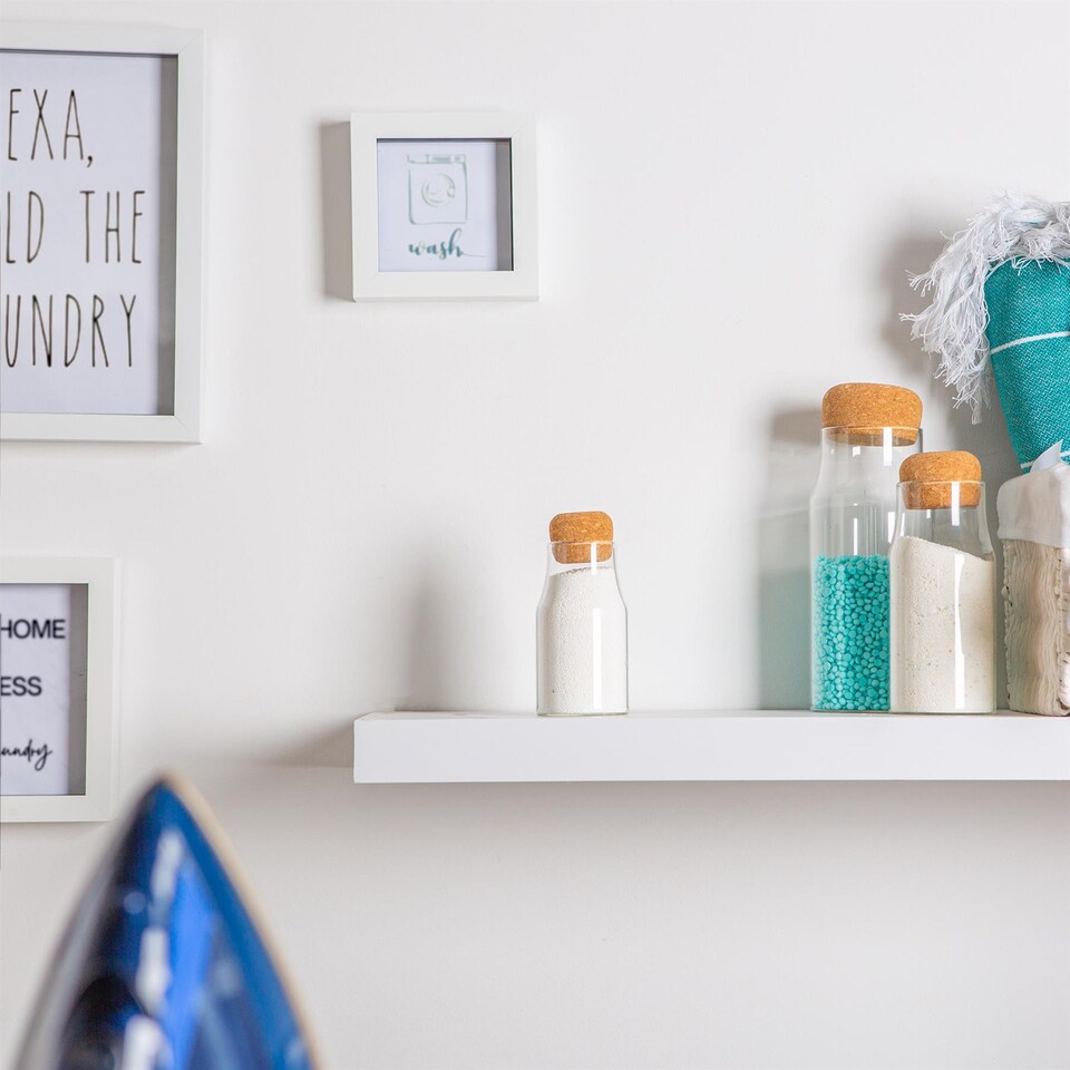 image 1 of Argon Tableware Glass Storage Bottles with Cork Lids - 180ml - Pack of 3