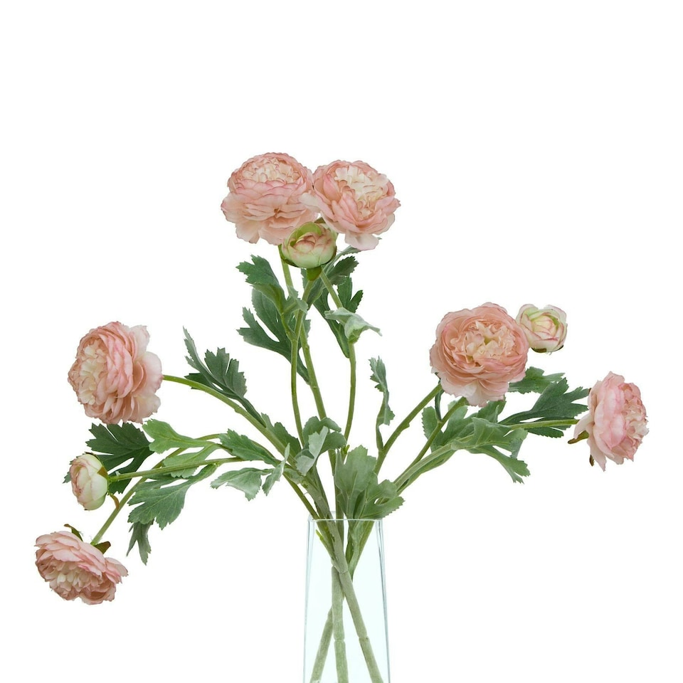image 1 of Hill Interiors The Natural Garden Collection Ranunculus Artificial Flower - Pink/Green - One Size