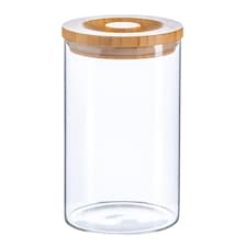 Argon Tableware Scandi Storage Jar with Wooden Lid - 1 Litre