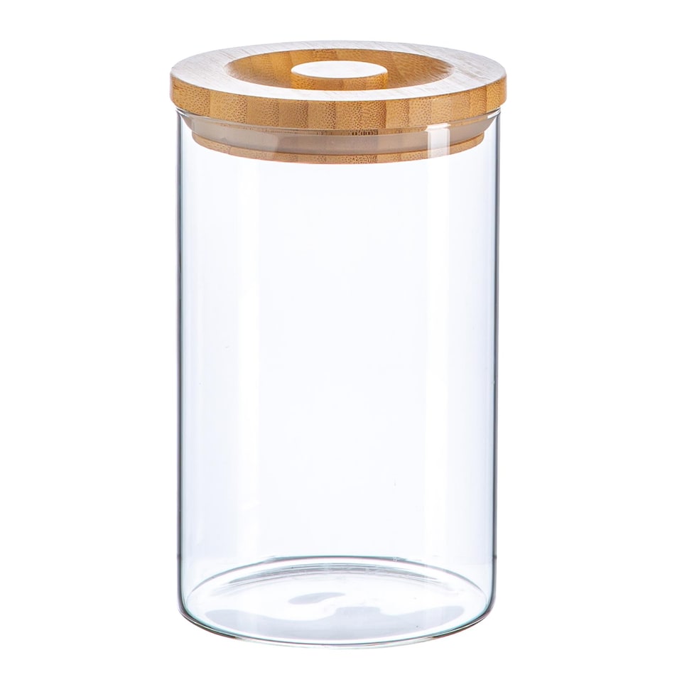 image 1 of Argon Tableware Scandi Storage Jar with Wooden Lid - 1 Litre