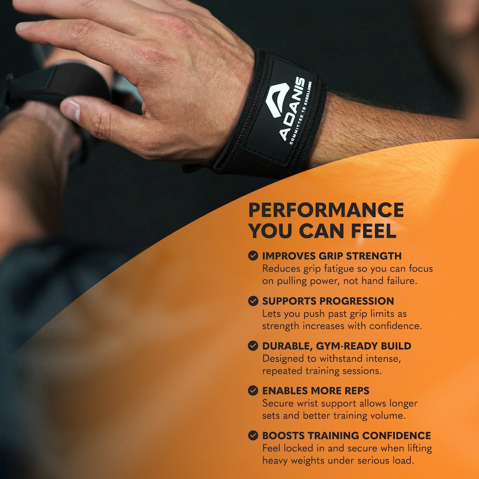 image 1 of Adanis Weight Lifting Straps for Gym and Heavy Lifts