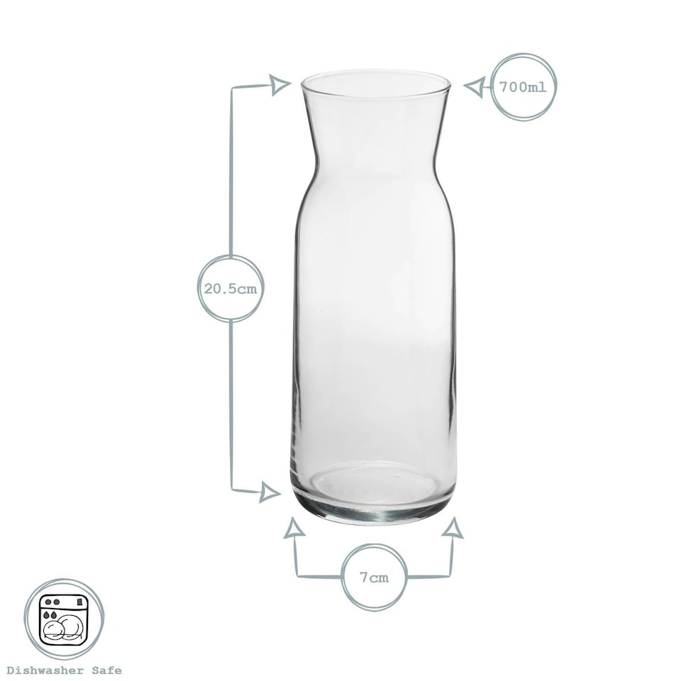 image 1 of Argon Tableware Brocca Glass Carafes with Silicone Lids - 700ml - Pack of 2
