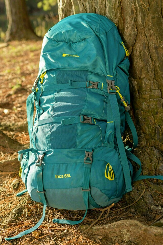 image 1 of Mountain Warehouse 65L Large Backpack Rucksack Travelling Backpacking Camping | Blue | Navy