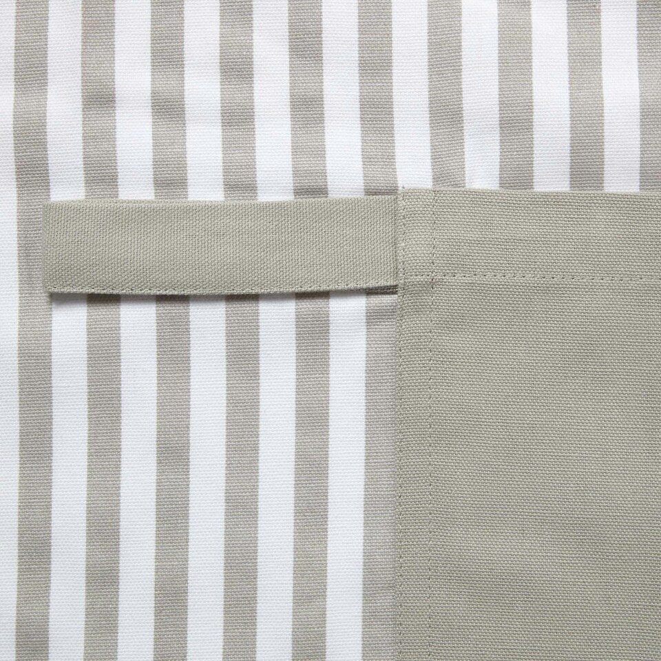 image 1 of Homescapes Grey Stripe Cotton Apron