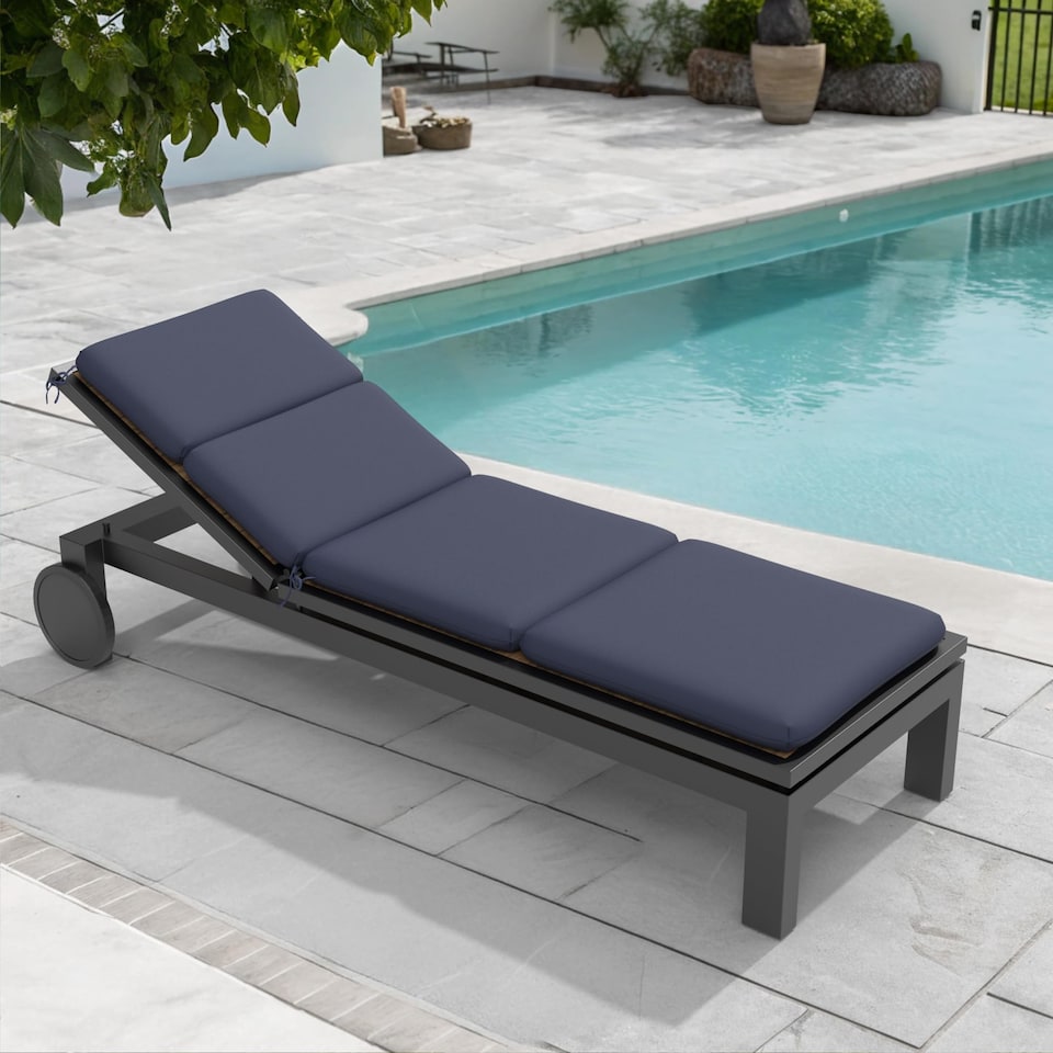 image 1 of Cover Rite Comfortable Rectangle Lounge Chair Cushion Pack of 1, back cushion 22.5 in W x 28 in H x 3 in D, Navy Blue