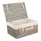 image 1 of 51cm Antique Wash Picnic Basket with Lining White | White | One Size
