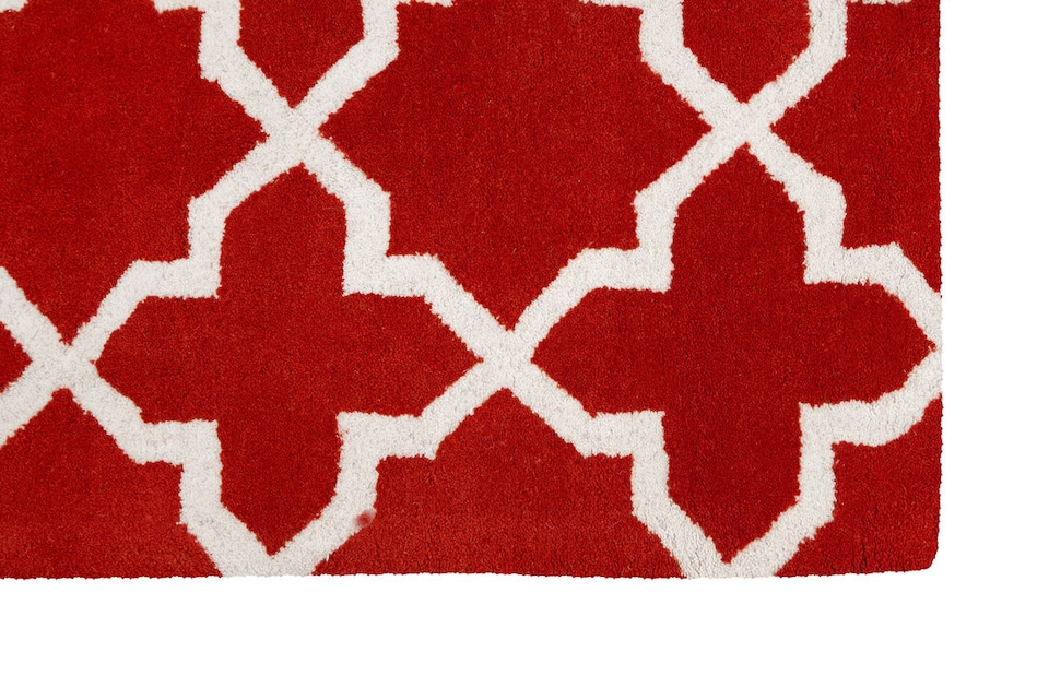 image 1 of Bosie Kensington Townhouse Small Orange Hand Woven Rug | White