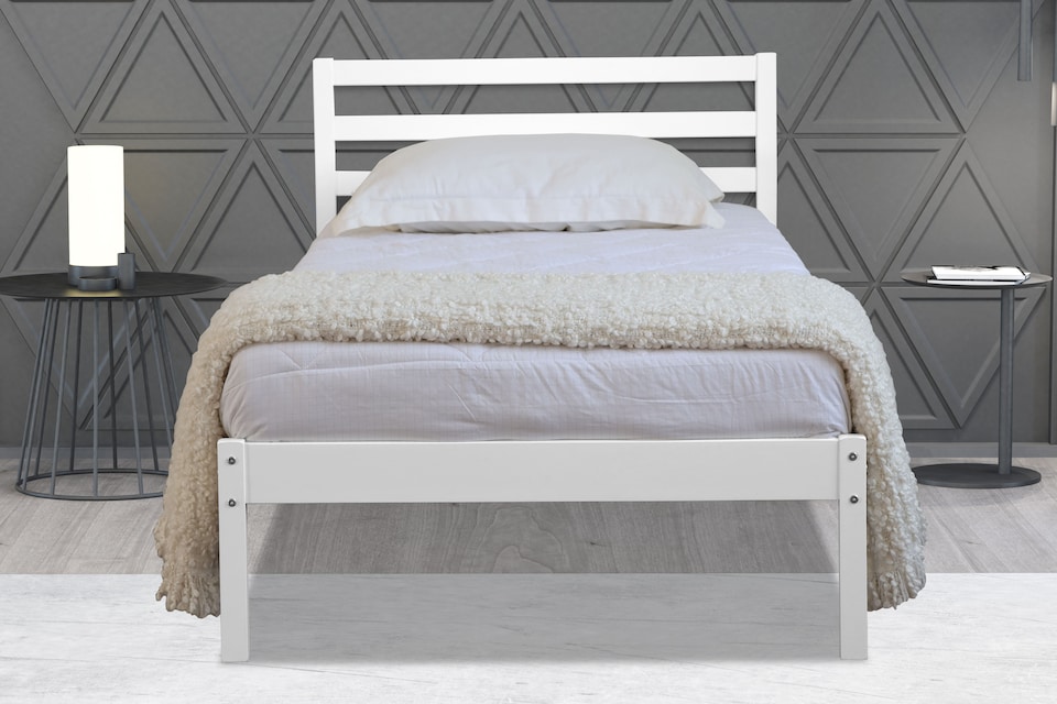 image 1 of Maxwell 3ft Single White Bed Frame | White | Single