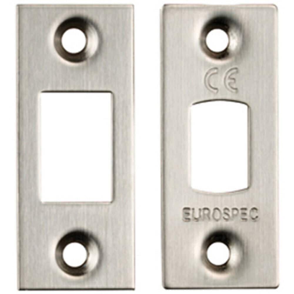 Loops Forend Strike & Fixing Pack Suitable for Tubular Deadbolt Satin Steel in Metallics