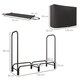 image 3 of Outsunny 4FT Firewood Rack with Canvas Carrier Bag and 600D Oxford Waterproof Cover, Metal Log Store Indoors, Log Storage Rack Holder for Outdoor Indoor Fireplace, Black
