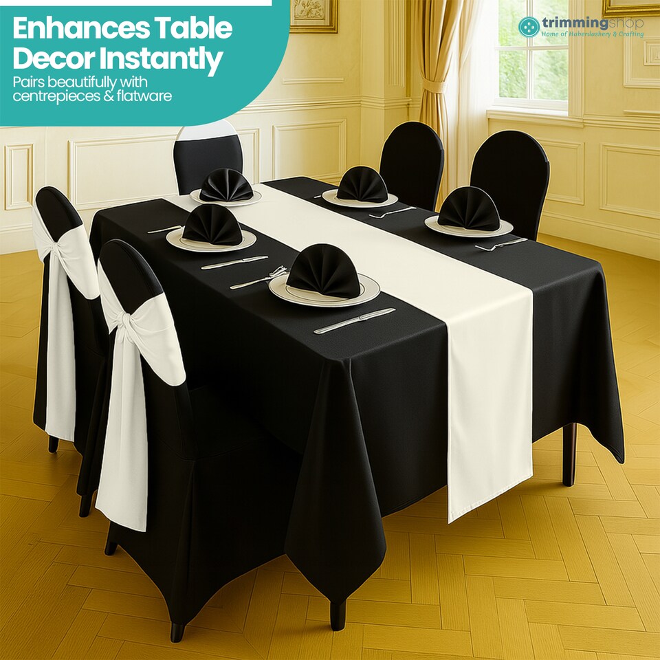 image 1 of Satin Table Runner for Dining Table - 11 x 108 Inch