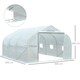 image 3 of Outsunny Walk-In Polytunnel Greenhouse w Roll Up Door Windows, 3.5x3x2 m White