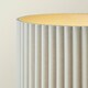 image 2 of ValueLights Lenny Stone Grey Drum Lamp Shade Ribbed Fabric Midi Floor Lamp with LED Bulb Grey