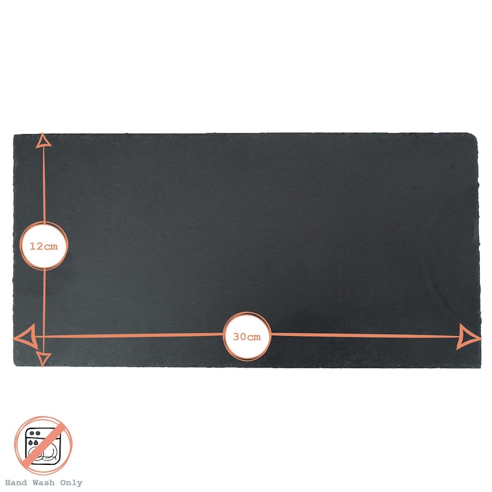 image 1 of Argon Tableware 2x Slate Dinner Plates - 29 x 12cm Rectangular Natural Slate Rustic Raw Cut Serving Dish Cheese Board Savoury Mat | Grey | Grey | One Size | 2