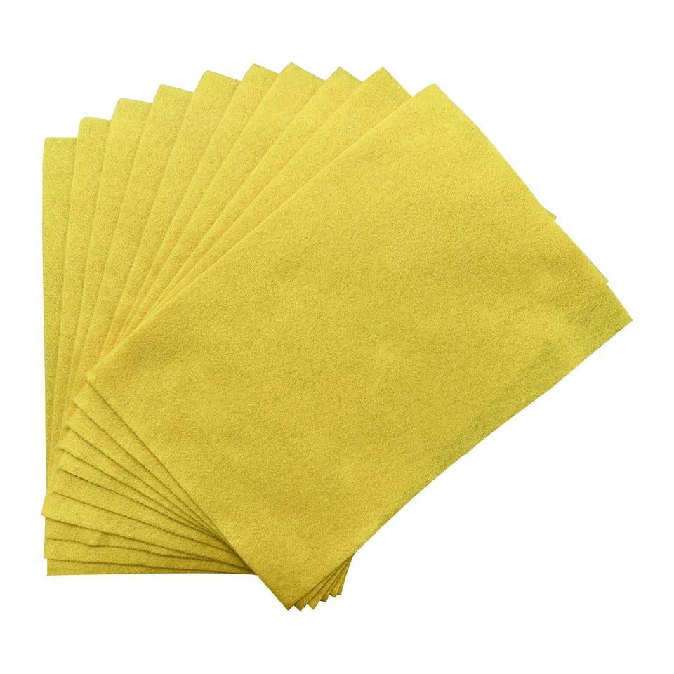 image 1 of Pack of 10 A4 Coloured Felt 180gsm Sheets | Yellow | Yellow | A4 | 1