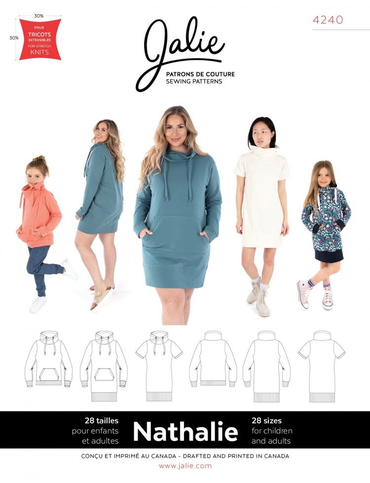 Jalie 4240 Nathalie Sweatshirt & Tunic Paper Sewing Pattern – Children’s, Teenagers’ & Women’s Tops, Tunics & Sweaters, 28 Sizes, Intermediate
