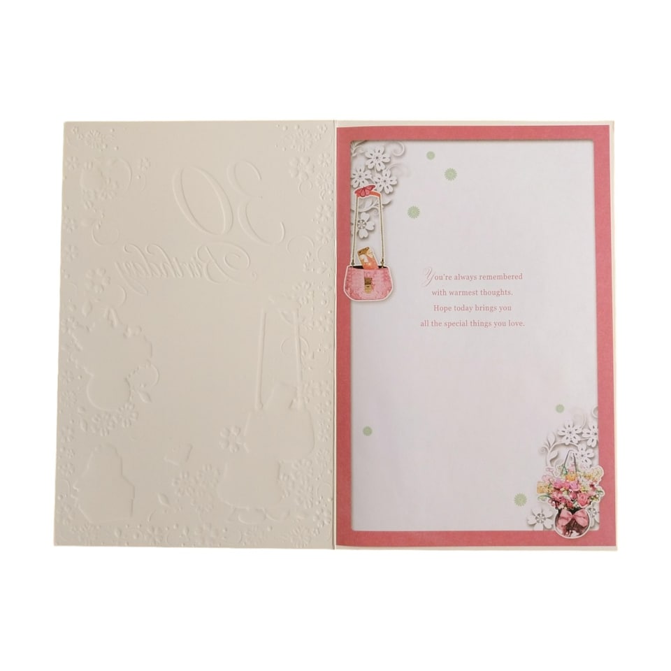 image 1 of On Your 30th Birthday Female Opacity Card