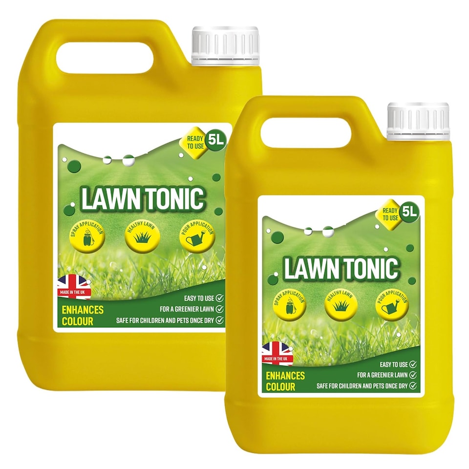 image 1 of 4 x 5 Litre Liquid Ready To Use Lawn Tonic Solution Strengthens Turf Against Wear & Tear