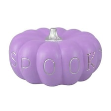 Spooky Purple Terracotta Pumpkin Halloween Decoration 19cm