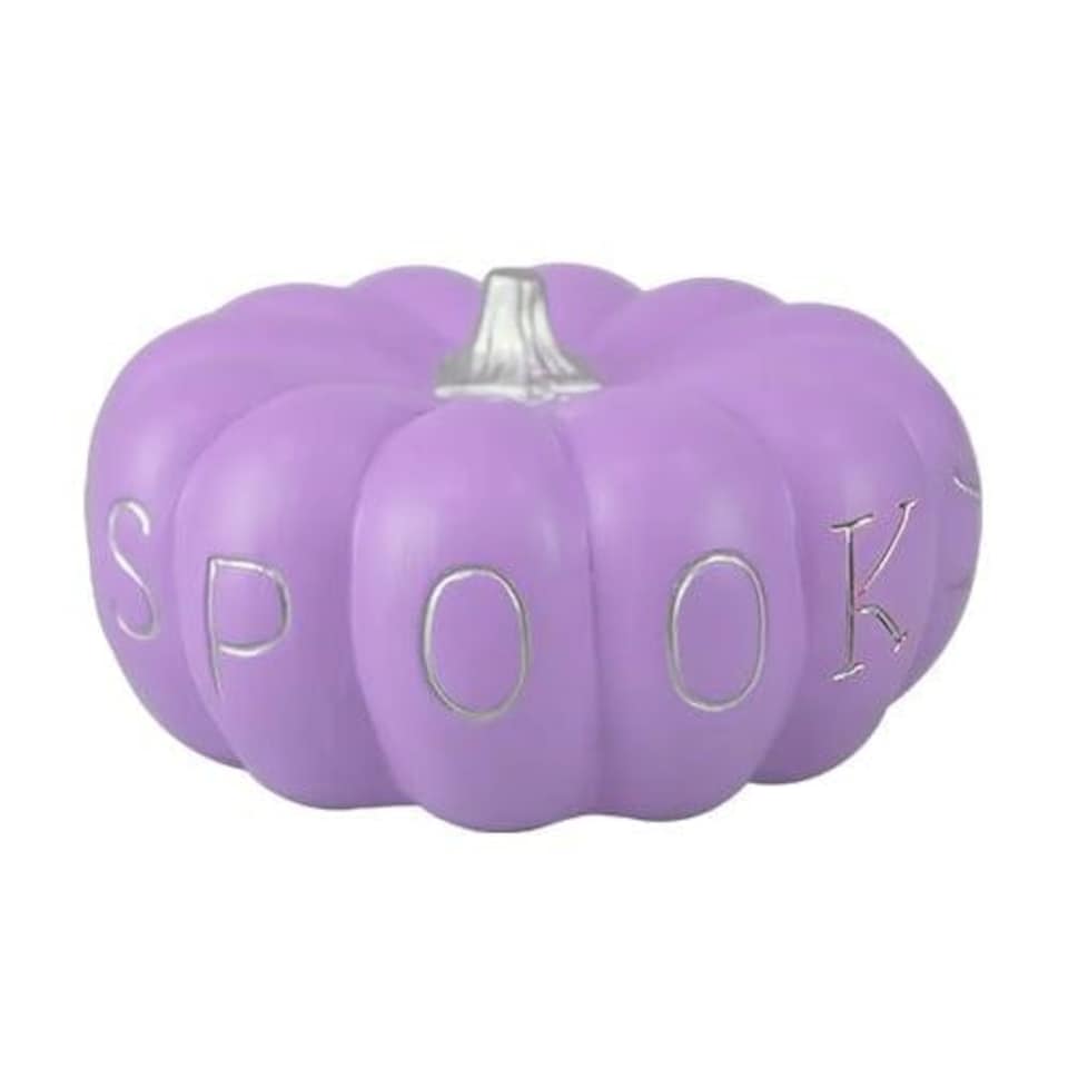 Spooky Purple Terracotta Pumpkin Halloween Decoration 19cm