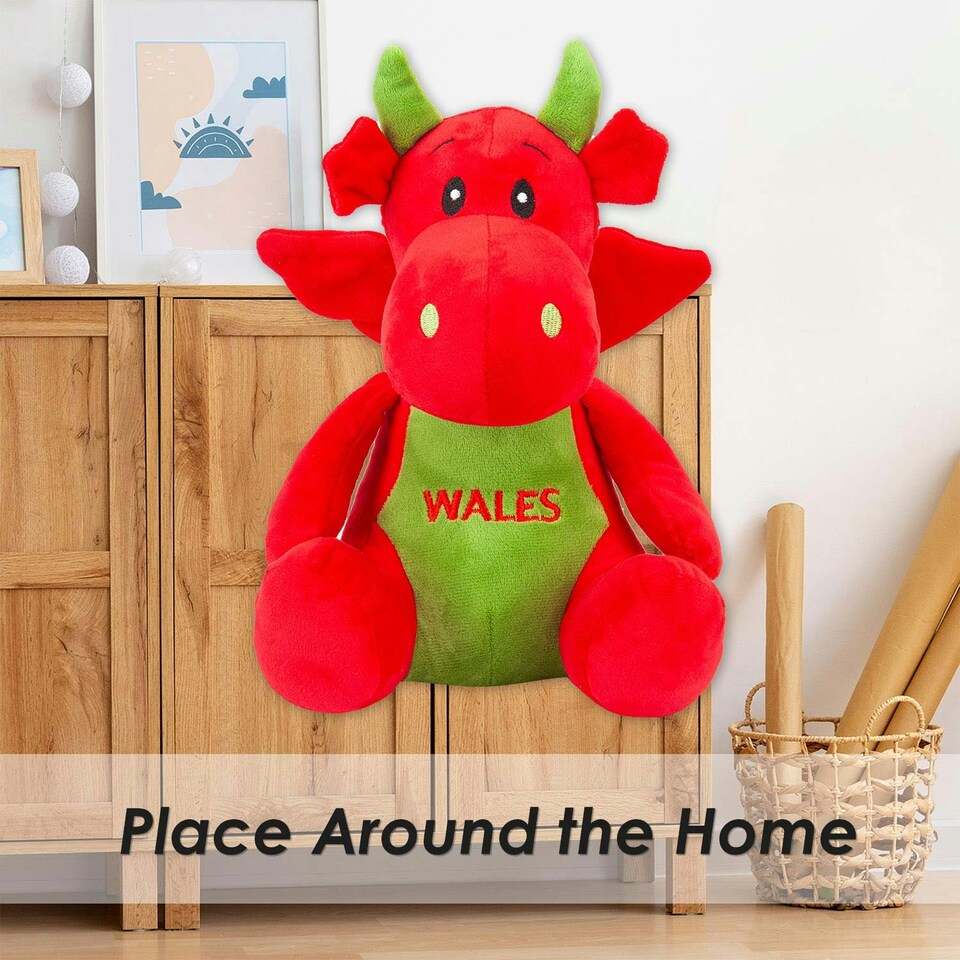 image 1 of Red Dragon Soft Toy Cute Plushie Huggable Cuddly Stuffed Toy Gift 27cm Red