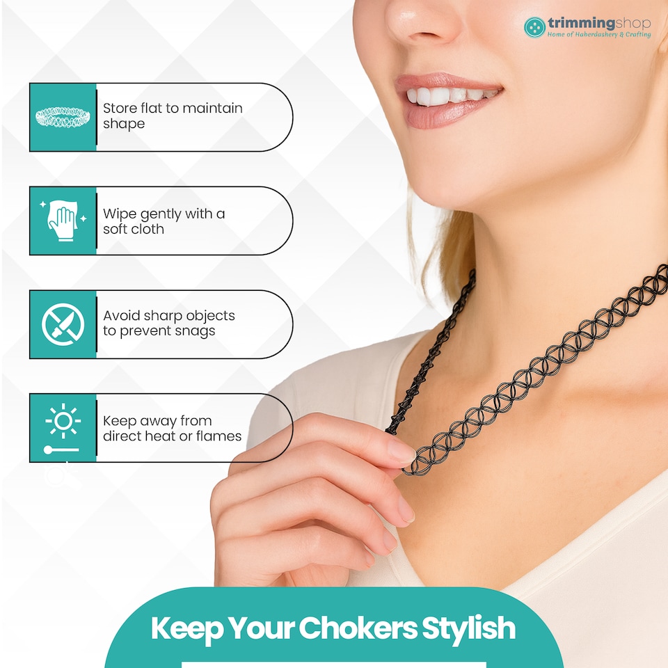 image 1 of 90s Choker Necklace Kit, Stretchable Chokers, Vintage Tattoo Choker Set
