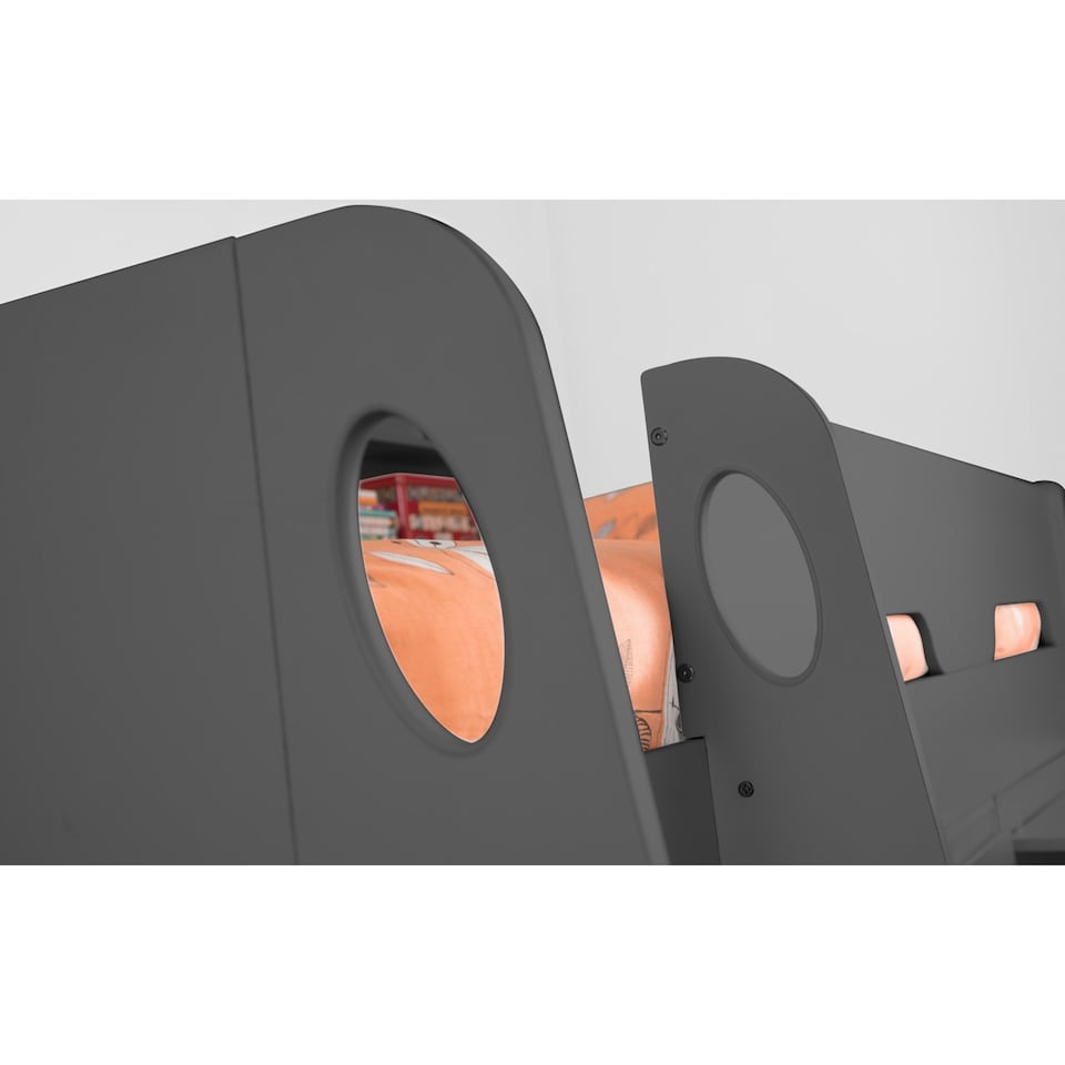 image 1 of Jupiter Mid Sleeper with Pull-Out Desk and Storage - Anthracite, Single