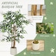 image 3 of HOMCOM 120cm Artificial Banyan Tree, Decorative Artificial Plant with Solid Wood Trunk and Pot for Indoor Living Room Home Office Decor, Green