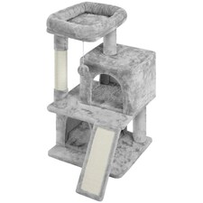 Yaheetech 92 cm Cat Tower with Double Condos Light Grey