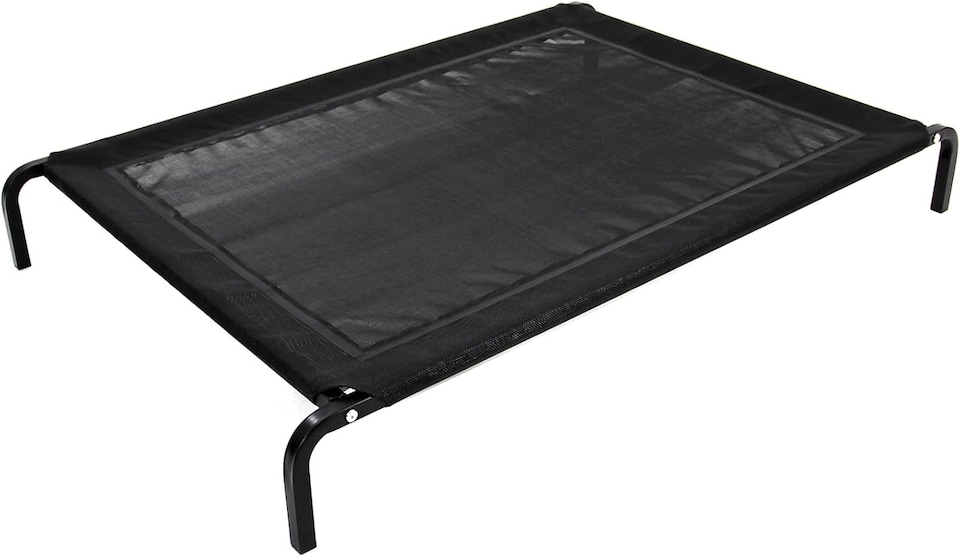 image 1 of Actiaspet - Black Waterproof Elevated Mesh Dog Bed | Raised Pet Cot with Steel Frame (Large)