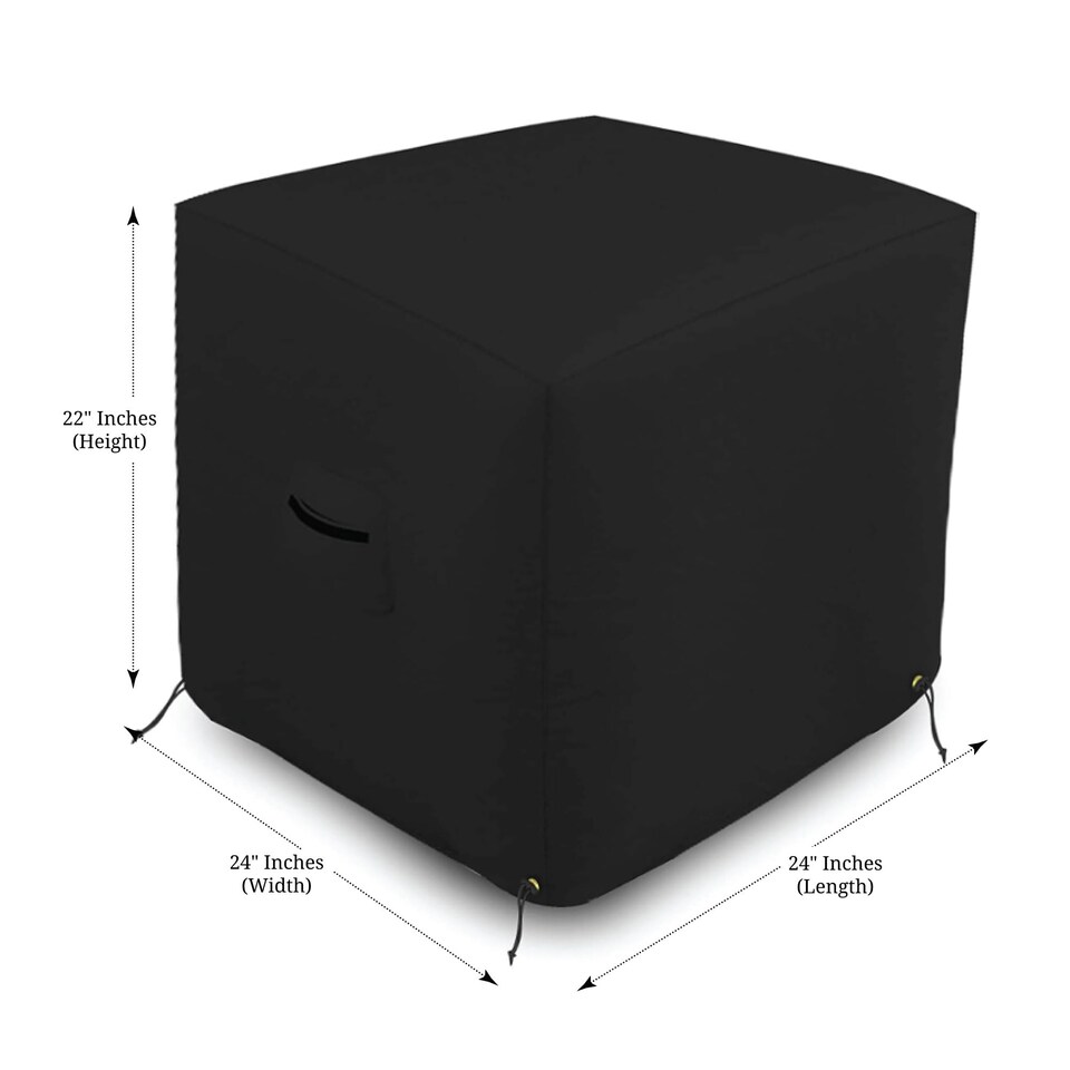 image 1 of Covers&All Air Conditioner Cover 12 Oz Waterproof, 24 in W x 24 in D x 22 in H, Black