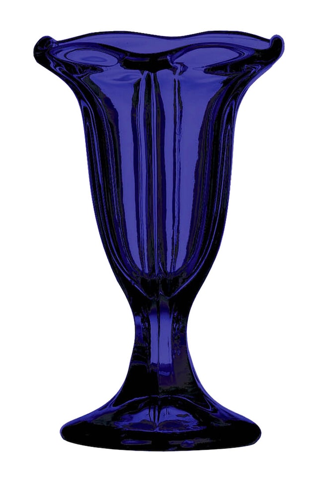 image 1 of Vidrio Blue Tall Sundae Glass | Blue | Blue