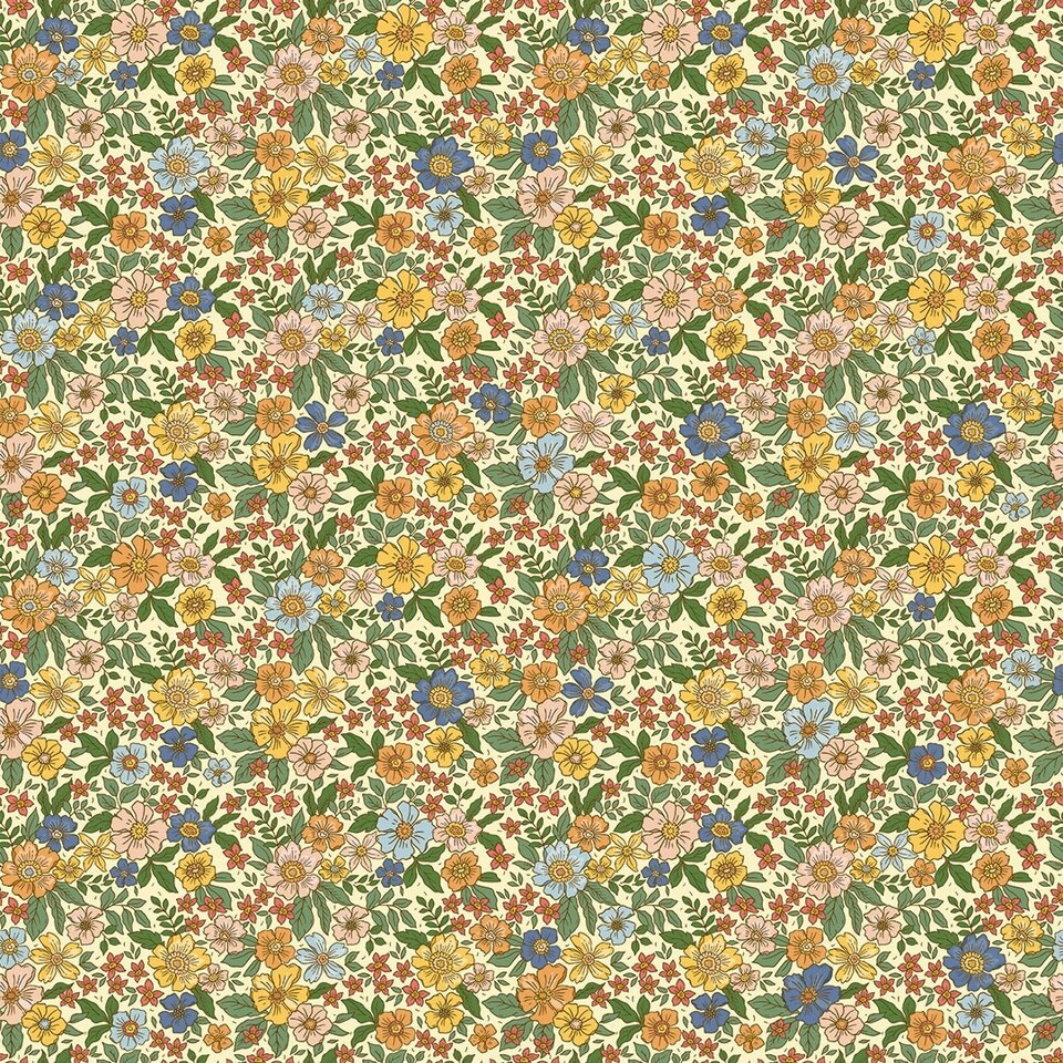 image 1 of Ditsy Gardenia Wallpaper in Lemon Multi