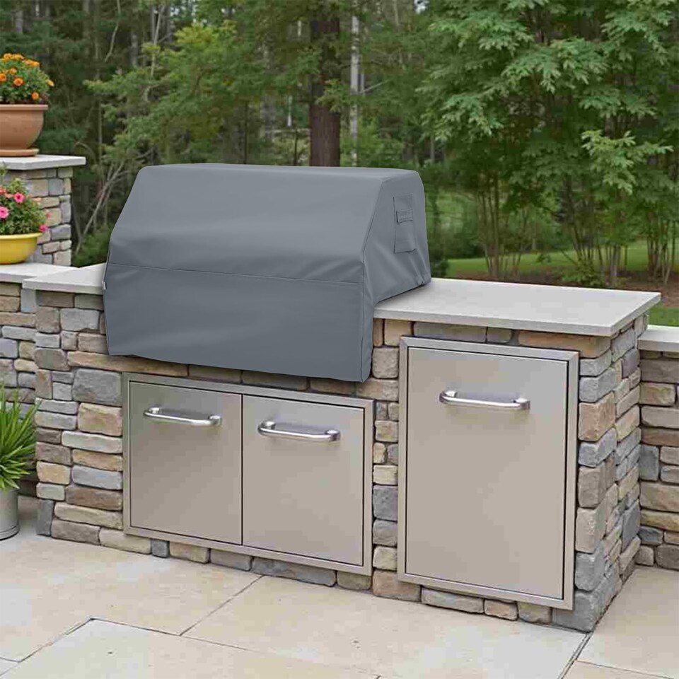 image 1 of Covers&All Built-in Outdoor Grill Cover, Durable 12 Oz Waterproof Cover Max Material with Air Pocket, 36 in W x 26 in D x 24 in H, Grey