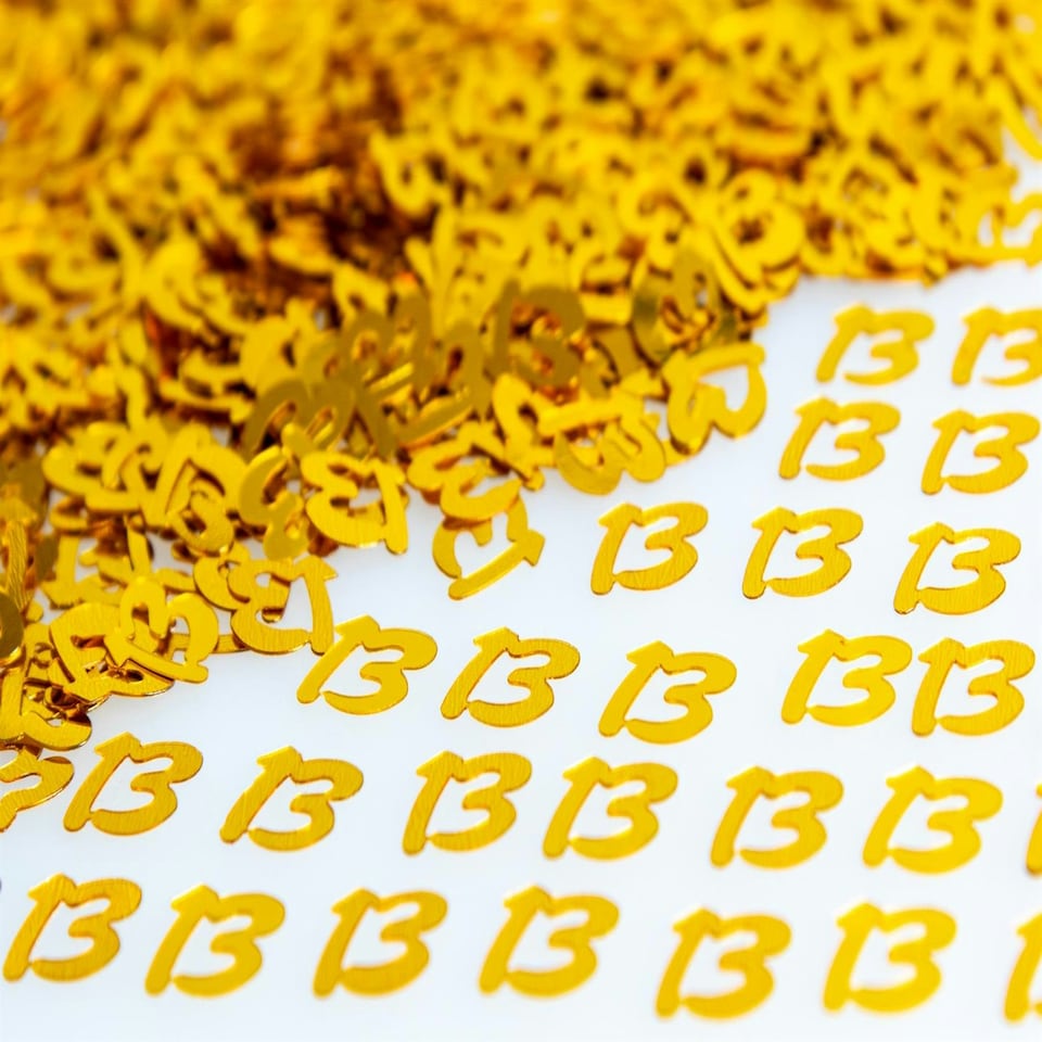 image 1 of 4 x 14g Gold 13th Birthday Confetti