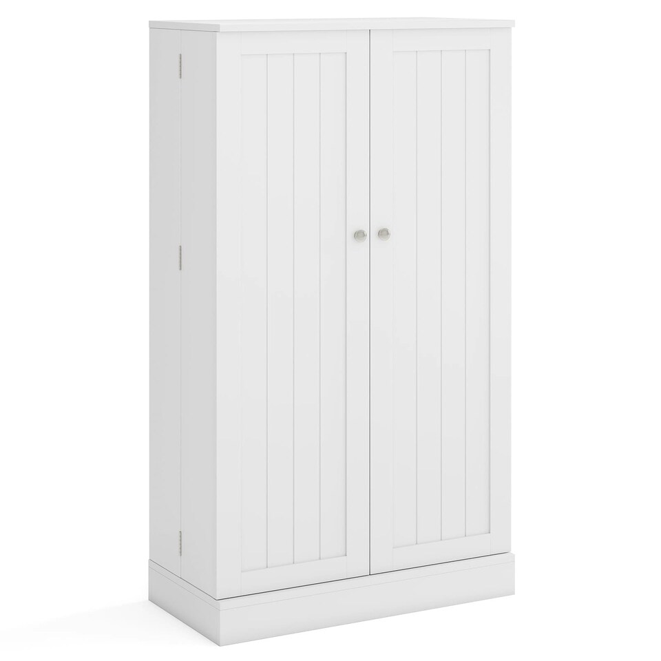 image 1 of COSTWAY Kitchen Cupboard Buffet Pantry Cabinet with Countertop White