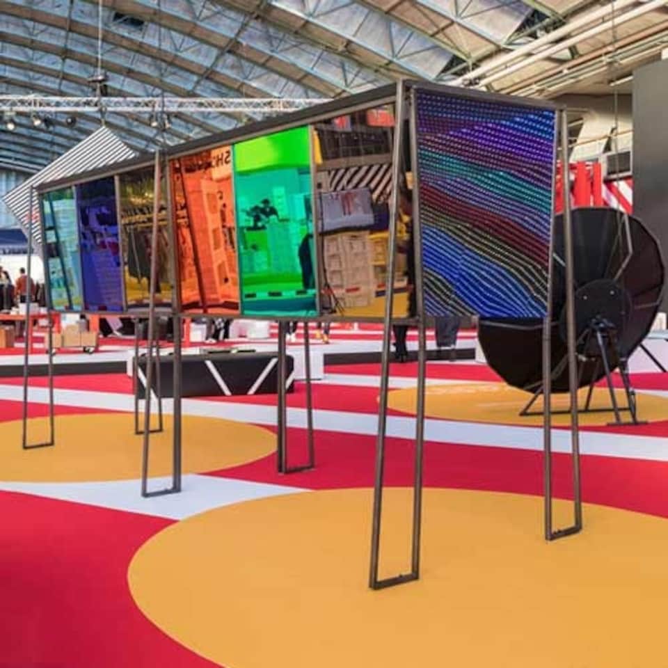 image 1 of 2 Metre Wide Exhibition Quality Ribbed Heavy Duty Red Carpet Runner