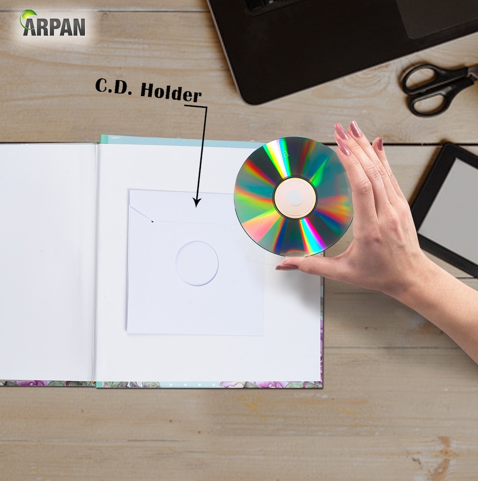 image 1 of ARPAN Large Slip In Memo Photo Album for 200 Photos 6x4" (10x15cm) – Picture Album with Memo Writing Space, Index Pages & CD/DVD Pocket – Memory Book for Family, Wedding & Travel Photos