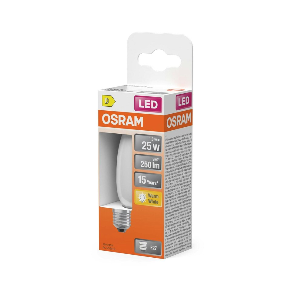 image 1 of Osram LED Lamp Star Light Bulb Candle Shape B25 Filament 6 Pack