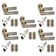 image 1 of Golden Grace 5 Set Straight T-Bar Linear Door Handles in Antique Brass Finish with Tubular Latch and 1 Pair of 3" Ball Bearing Hinges Bronze