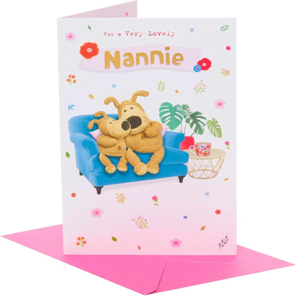 image 1 of Big Boofle And Little Boofle Sat On A Sofa Nannie Mother's Day Card